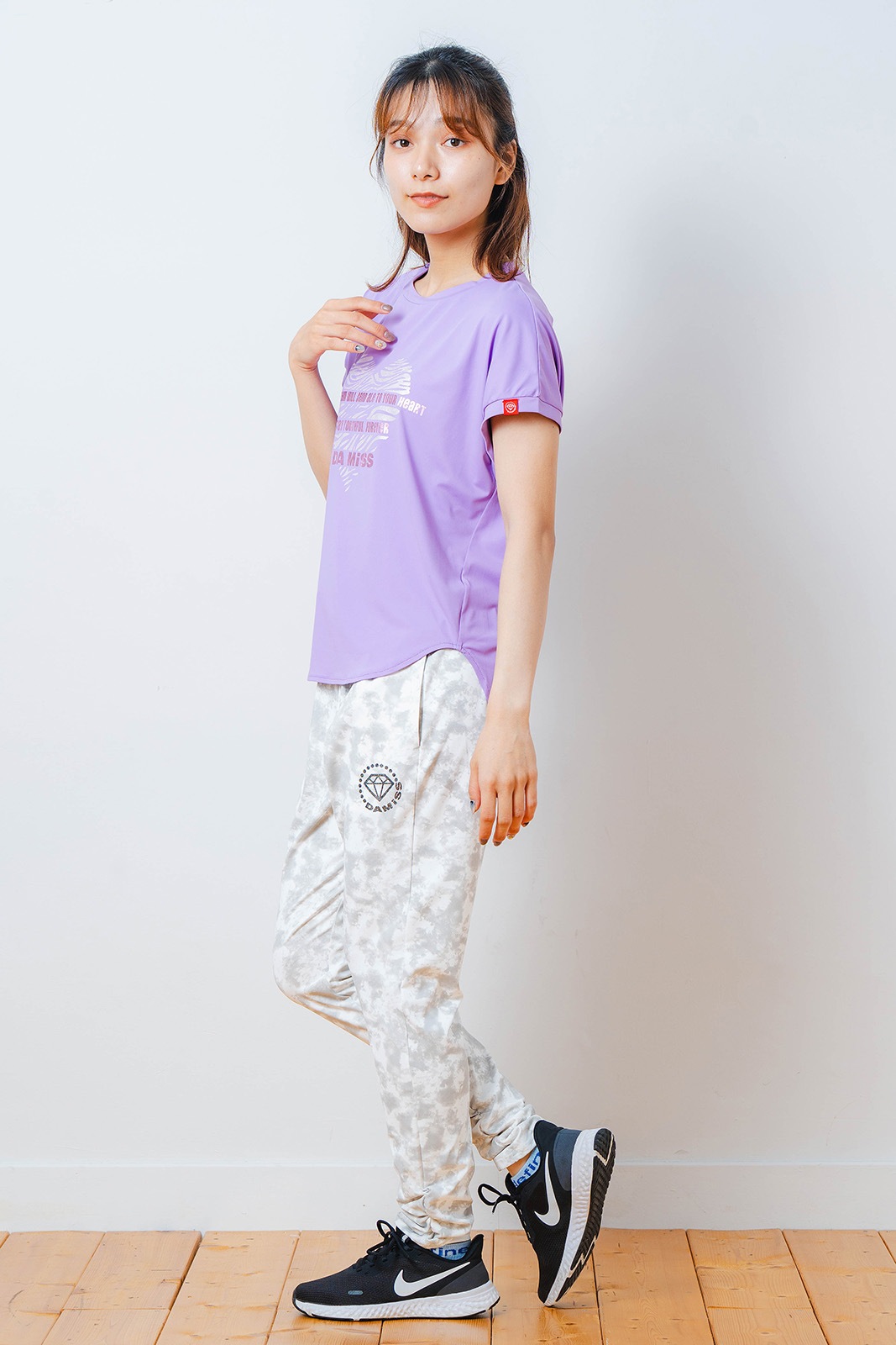 ハートゼブラ Tシャツ パープル 1534-1615