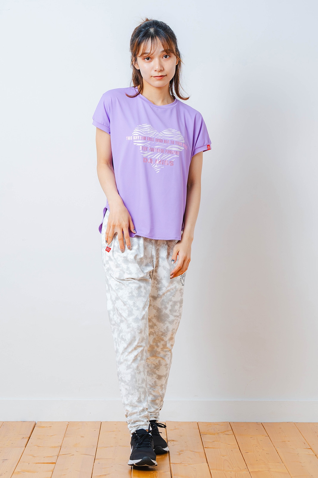 ハートゼブラ Tシャツ パープル 1534-1615