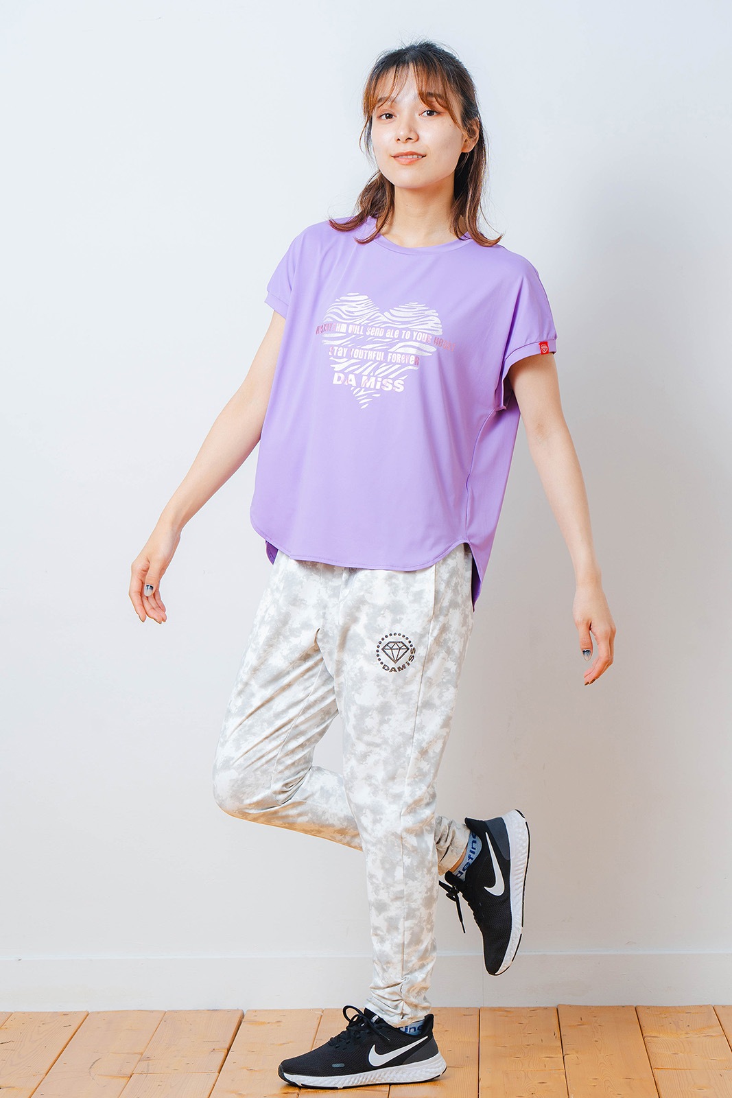 ハートゼブラ Tシャツ パープル 1534-1615