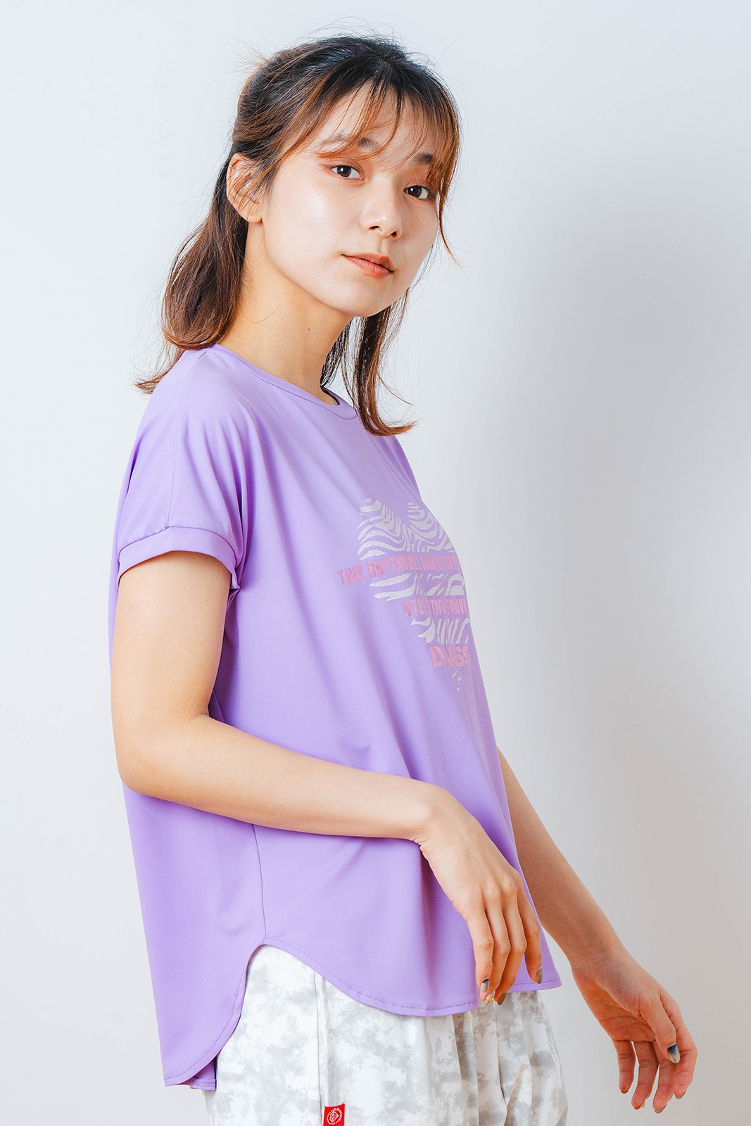 ハートゼブラ Tシャツ パープル 1534-1615