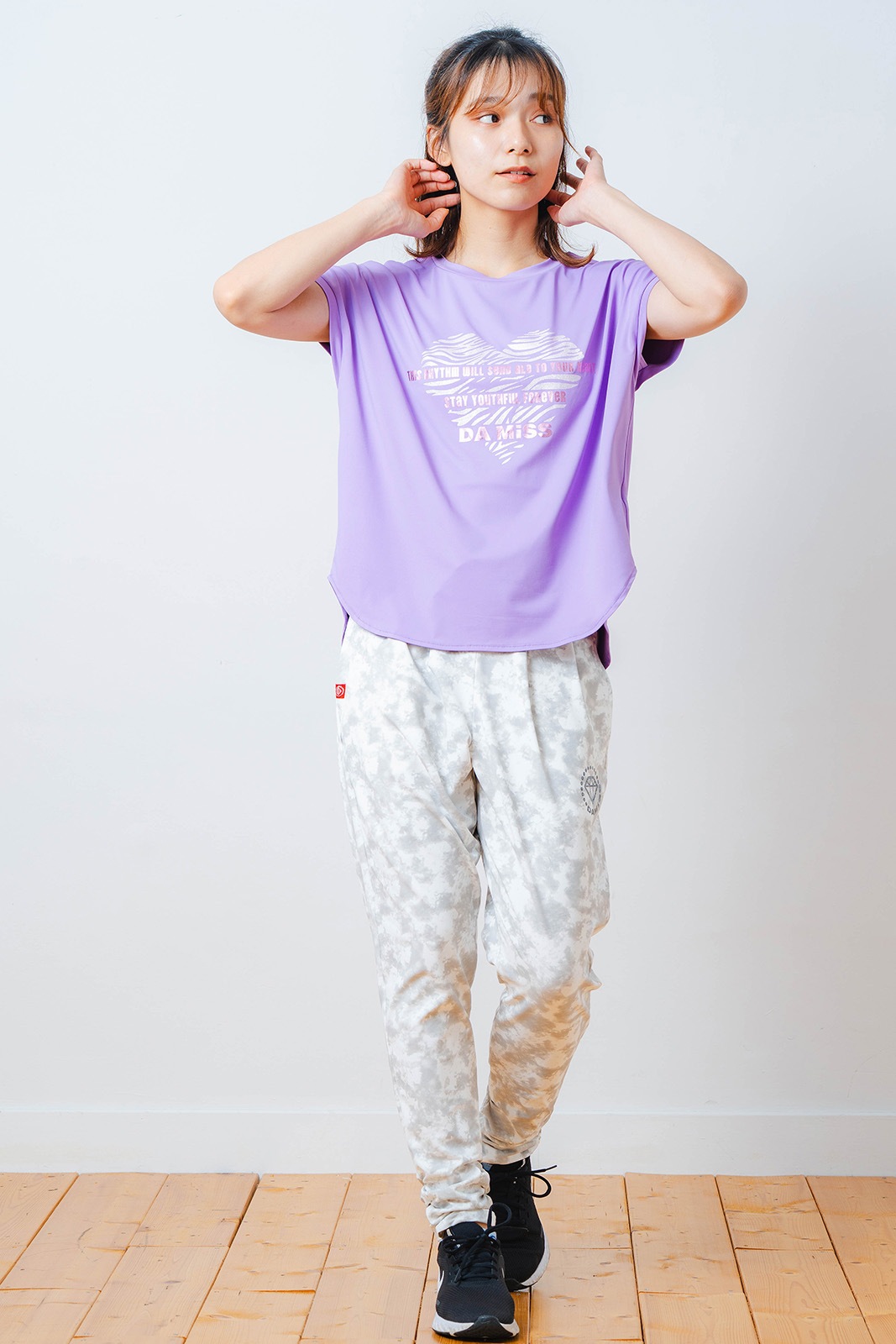 ハートゼブラ Tシャツ パープル 1534-1615