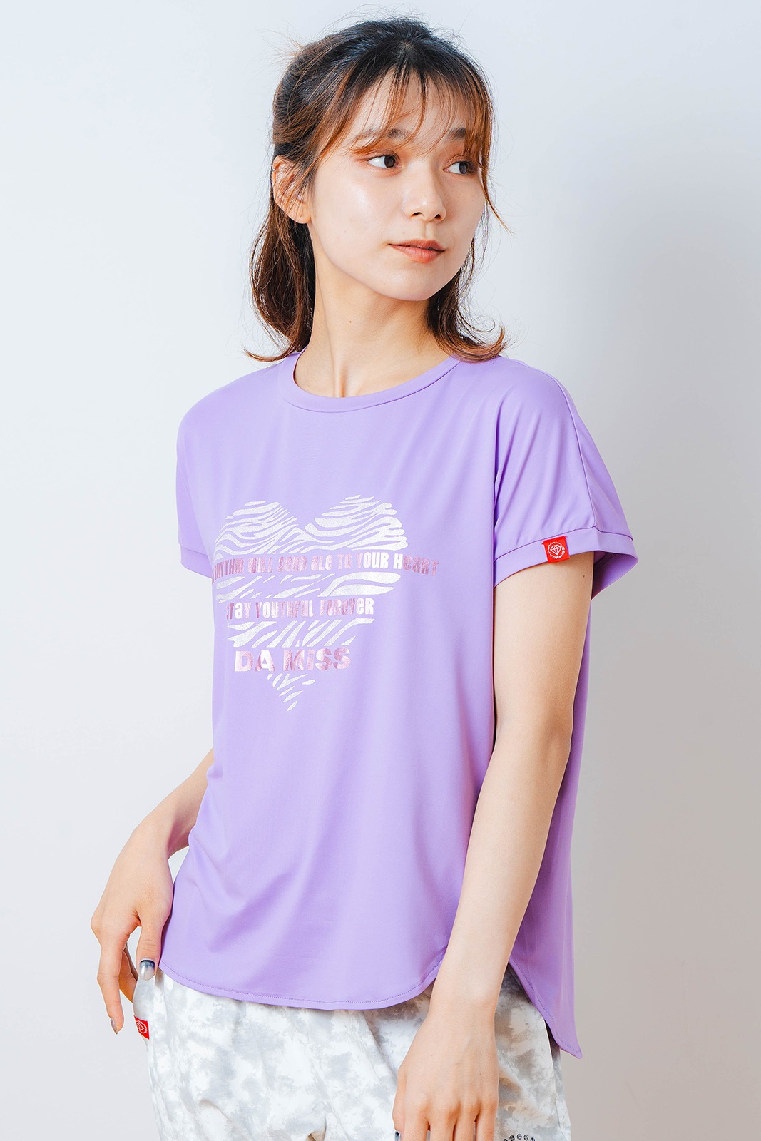 ハートゼブラ Tシャツ パープル 1534-1615