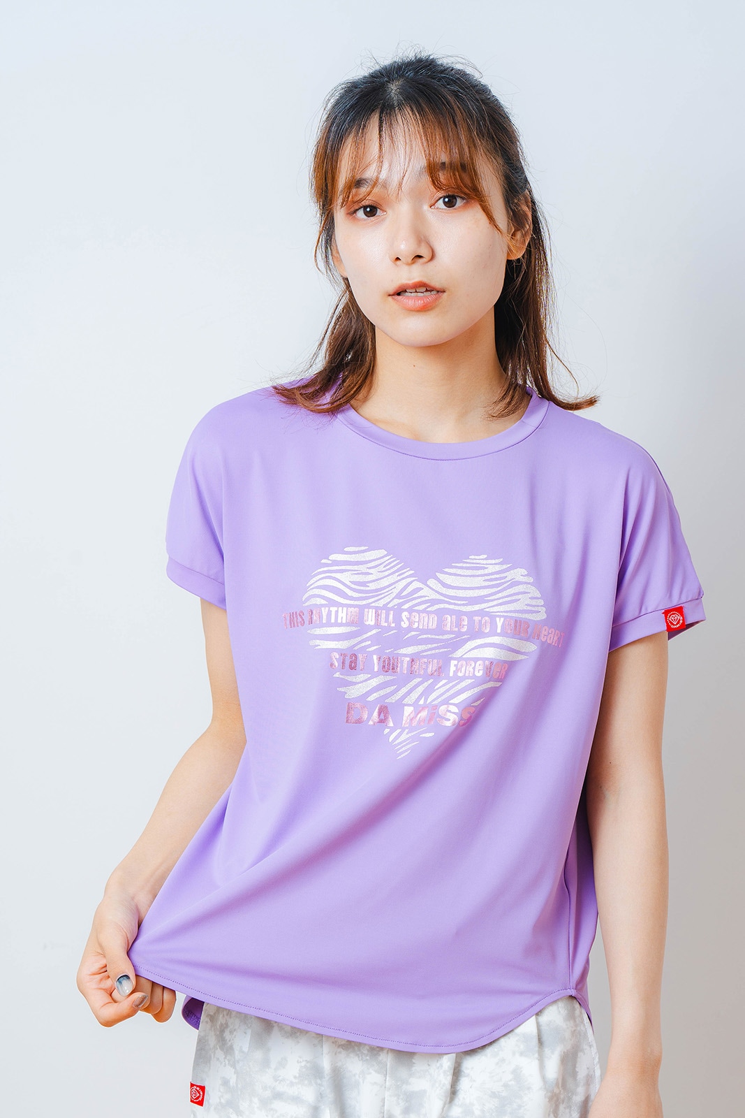 ハートゼブラ Tシャツ パープル 1534-1615