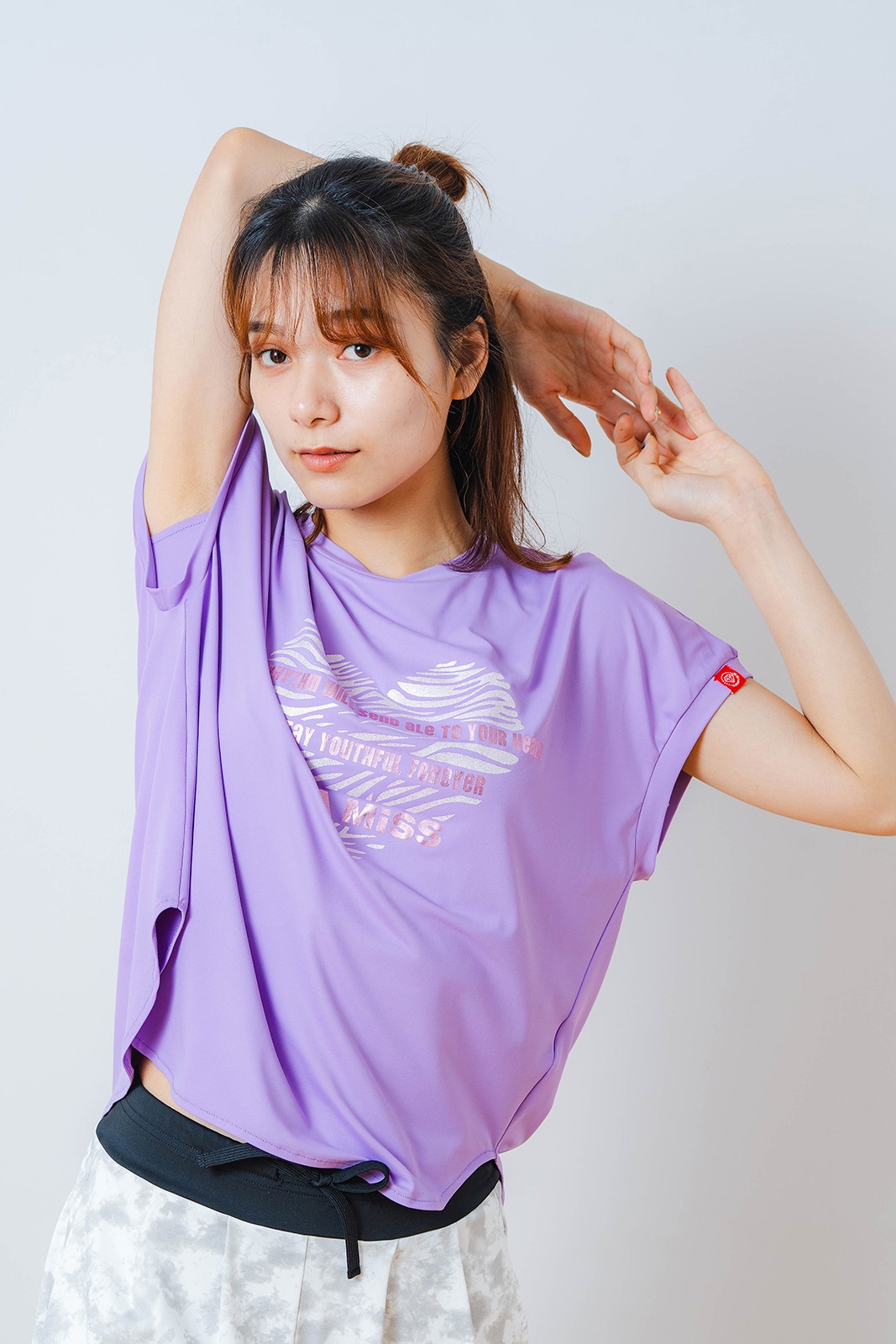 ハートゼブラ Tシャツ パープル 1534-1615