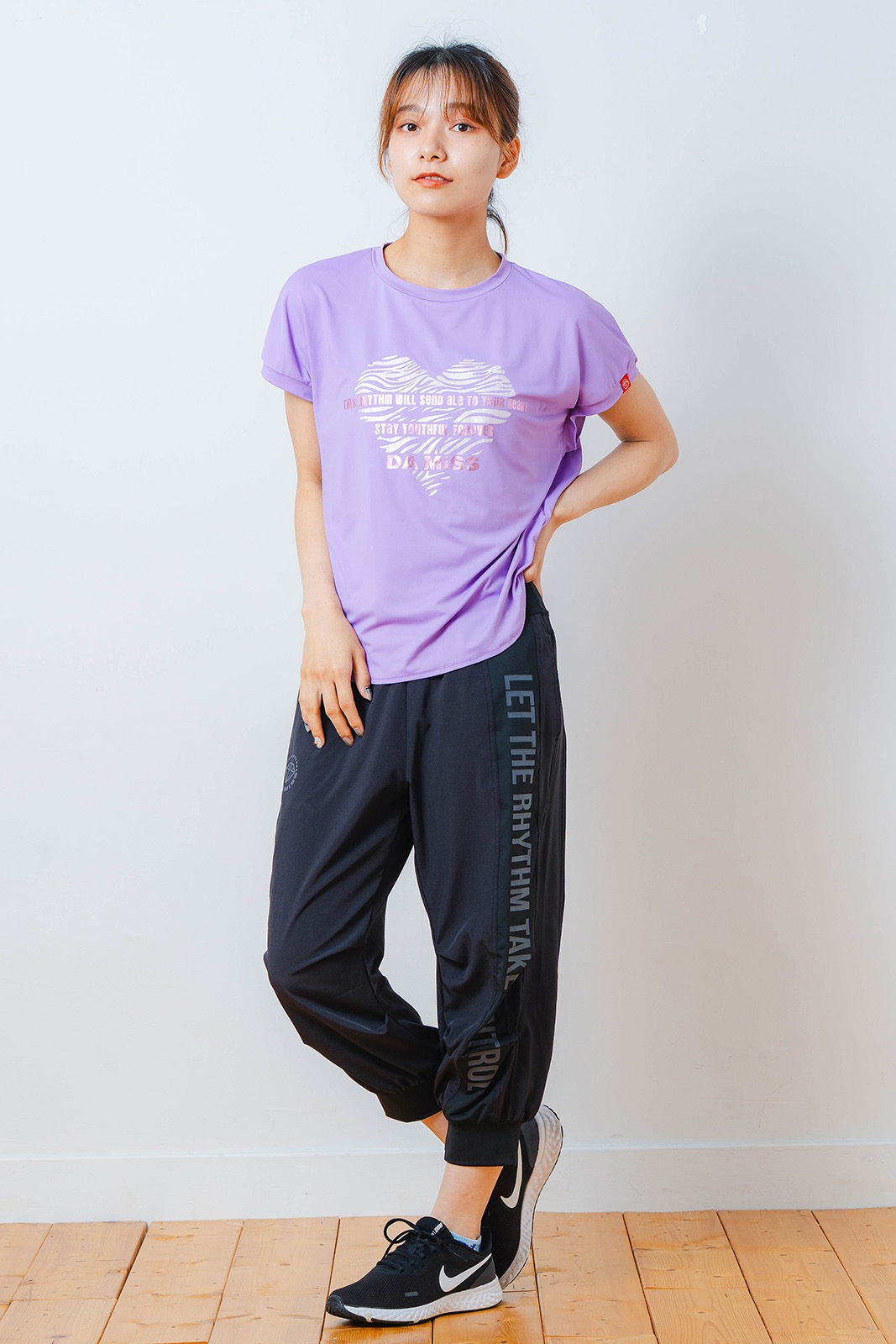 ハートゼブラ Tシャツ パープル 1534-1615