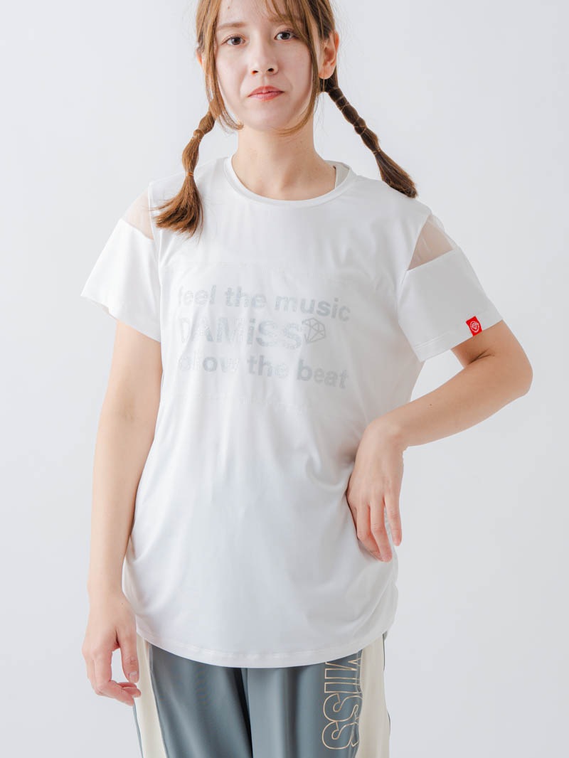 チュールデコTシャツ ホワイト 1634-1465 | D SHOP 大人の女性が美しく
