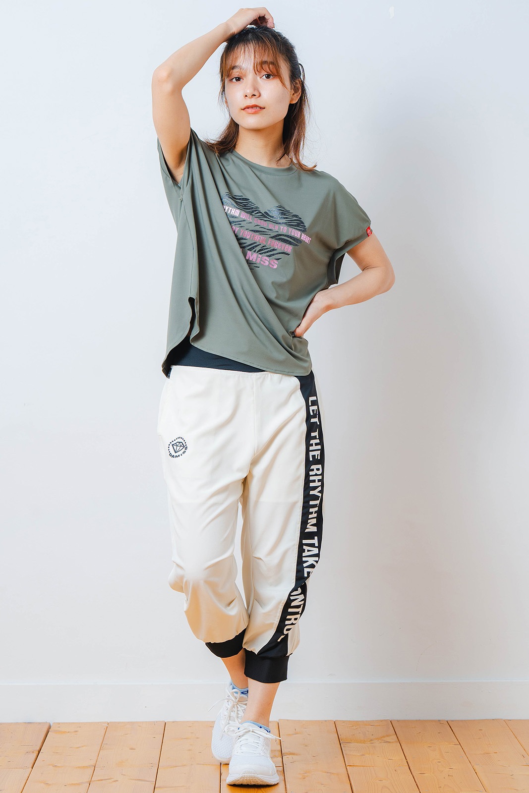 ハートゼブラ Tシャツ カーキ 1534-1615