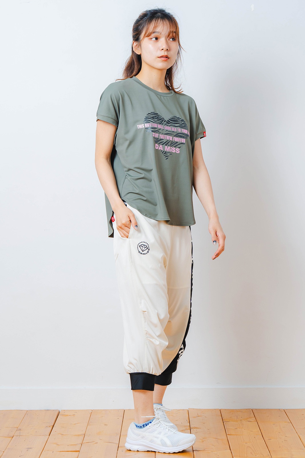 ハートゼブラ Tシャツ カーキ 1534-1615