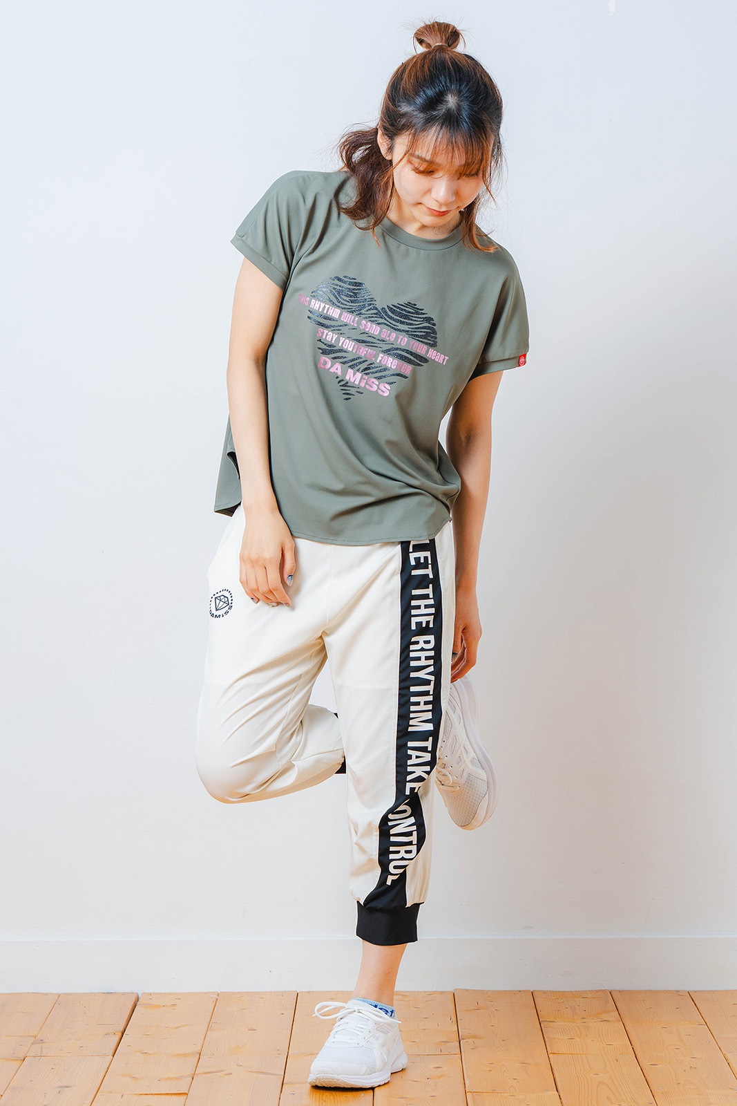 ハートゼブラ Tシャツ カーキ 1534-1615