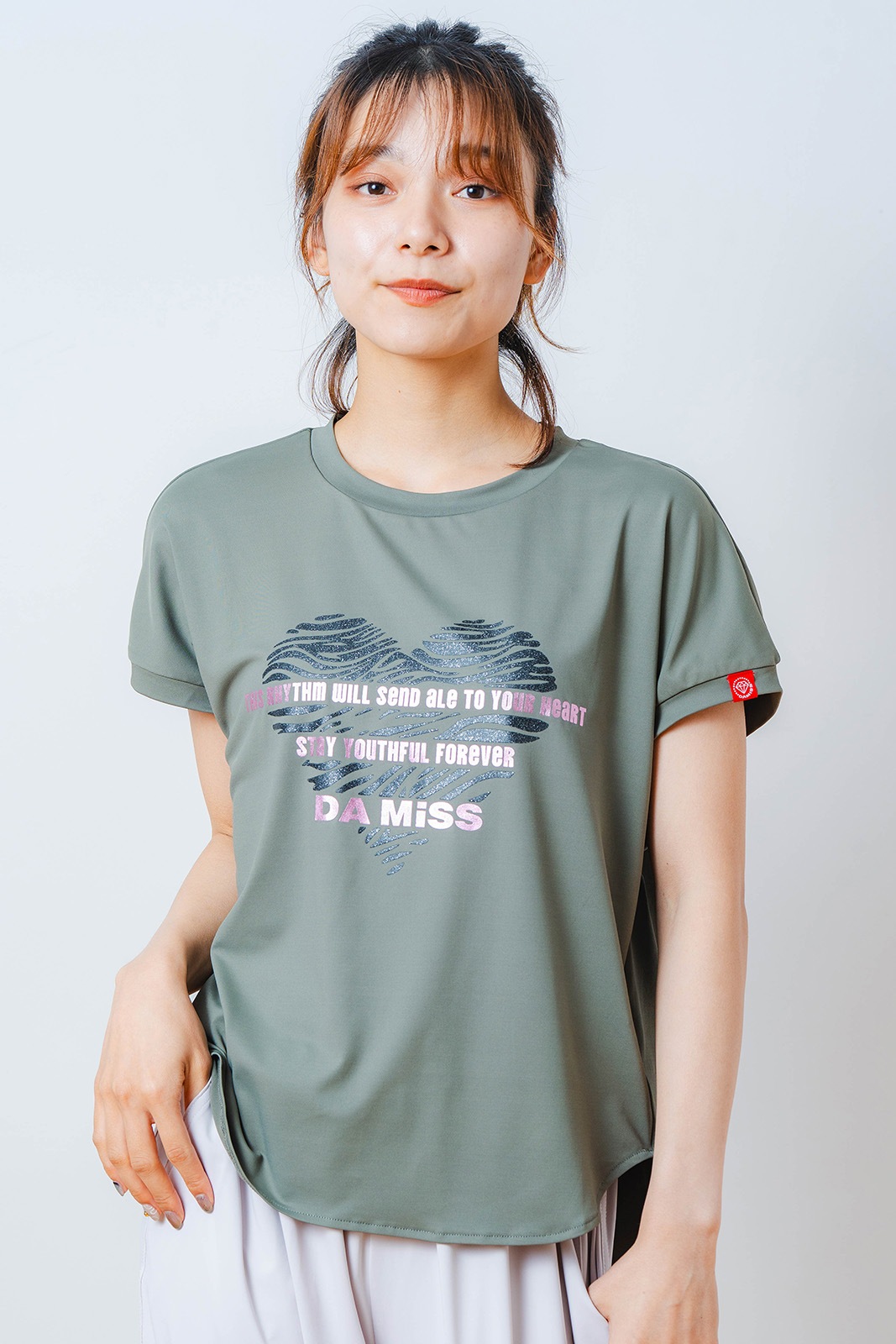 ハートゼブラ Tシャツ カーキ 1534-1615