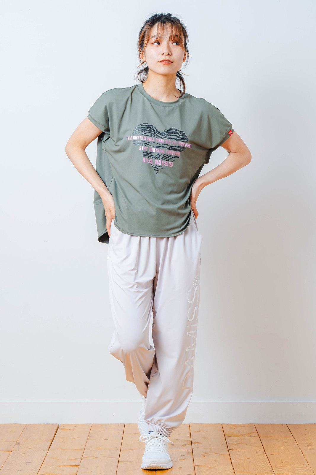 ハートゼブラ Tシャツ カーキ 1534-1615