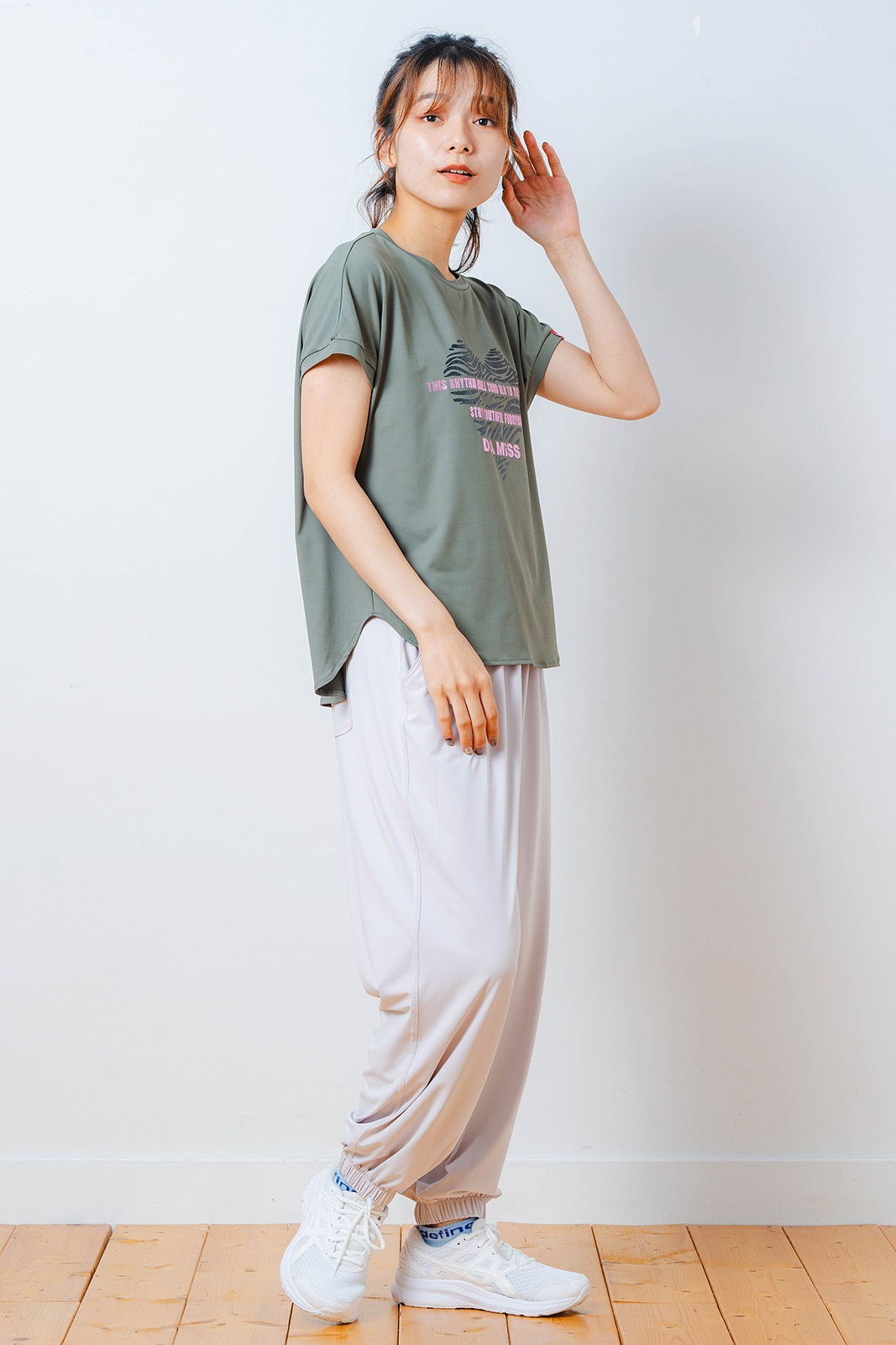 ハートゼブラ Tシャツ カーキ 1534-1615