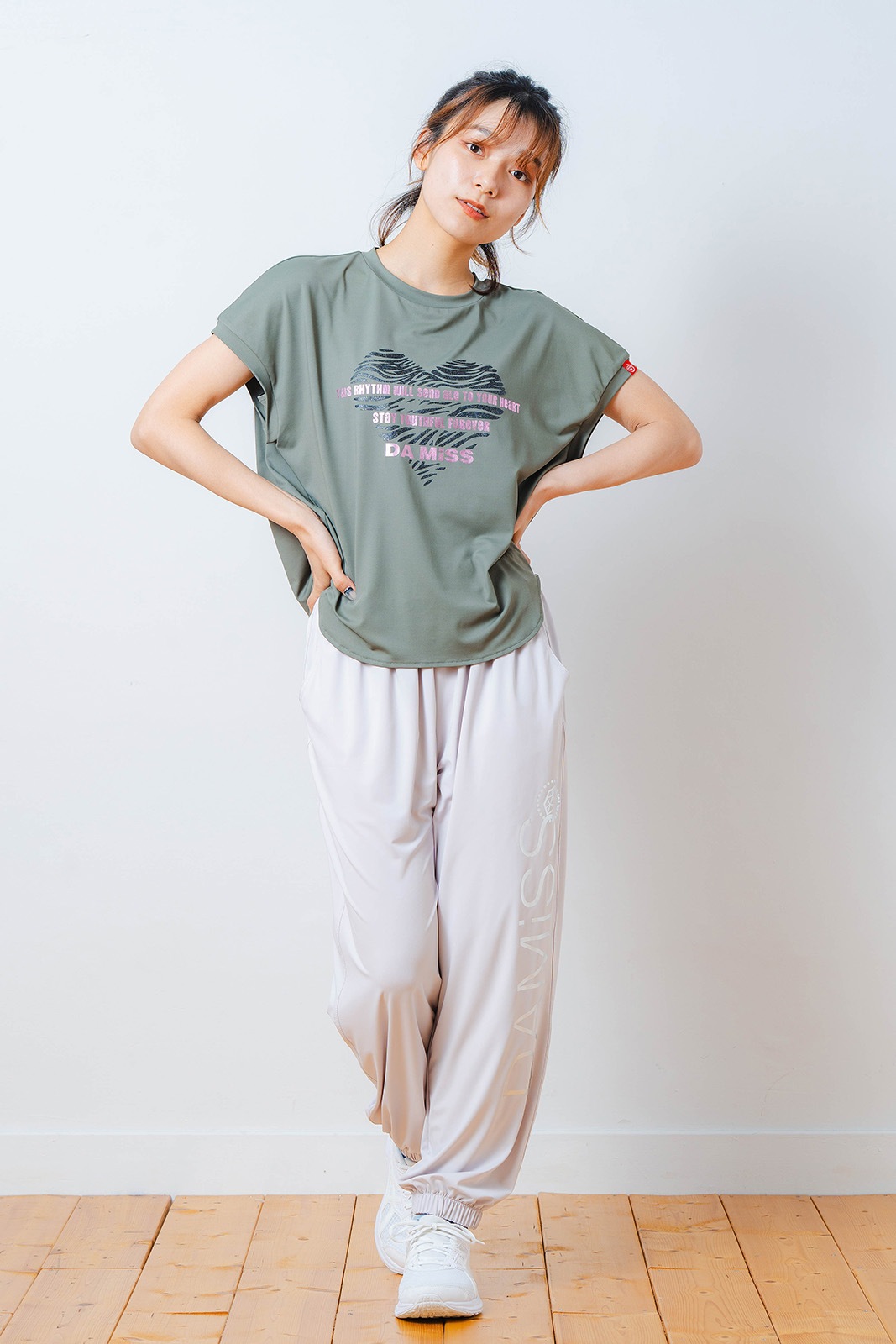 ハートゼブラ Tシャツ カーキ 1534-1615