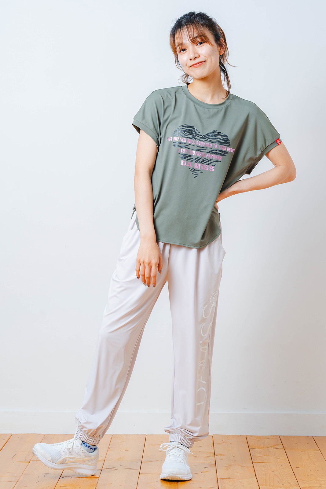 ハートゼブラ Tシャツ カーキ 1534-1615