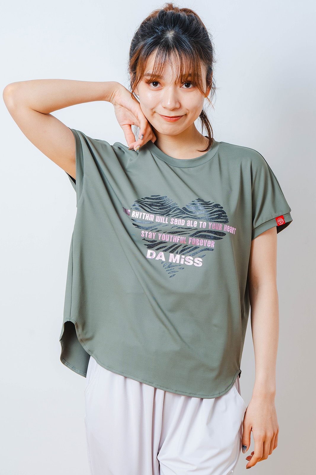 ハートゼブラ Tシャツ カーキ 1534-1615