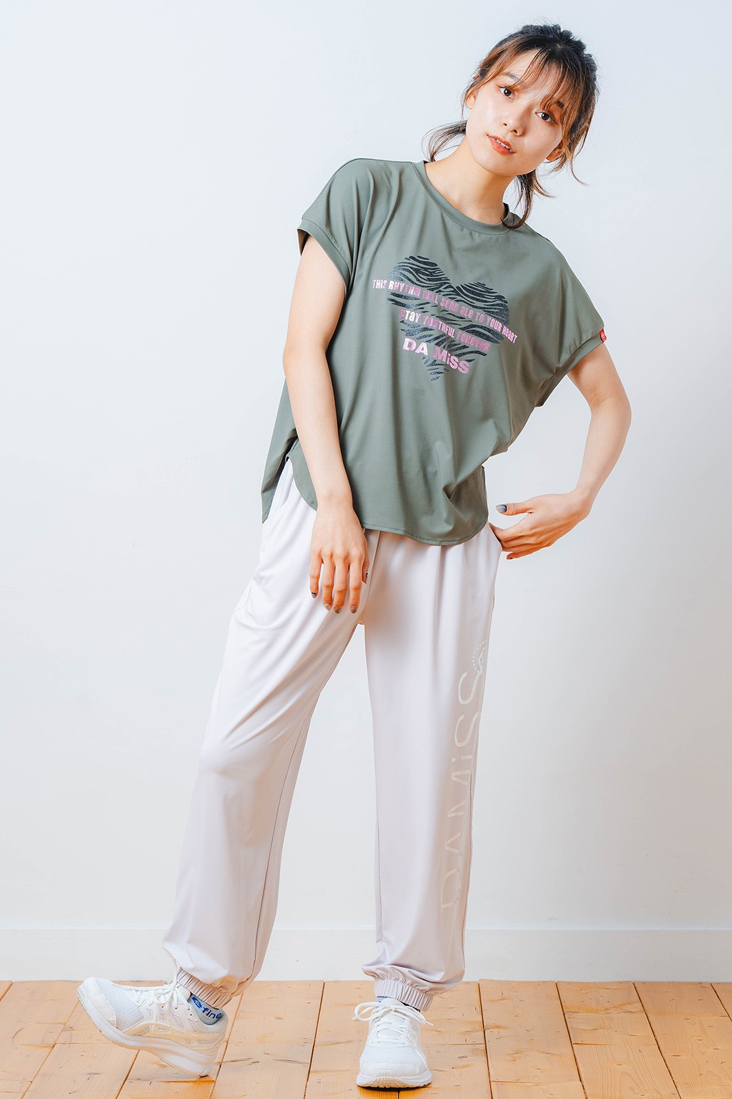 ハートゼブラ Tシャツ カーキ 1534-1615