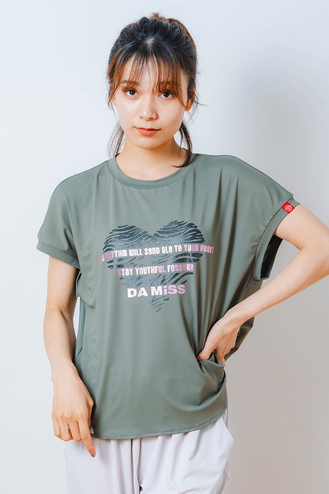 ハートゼブラ Tシャツ カーキ 1534-1615