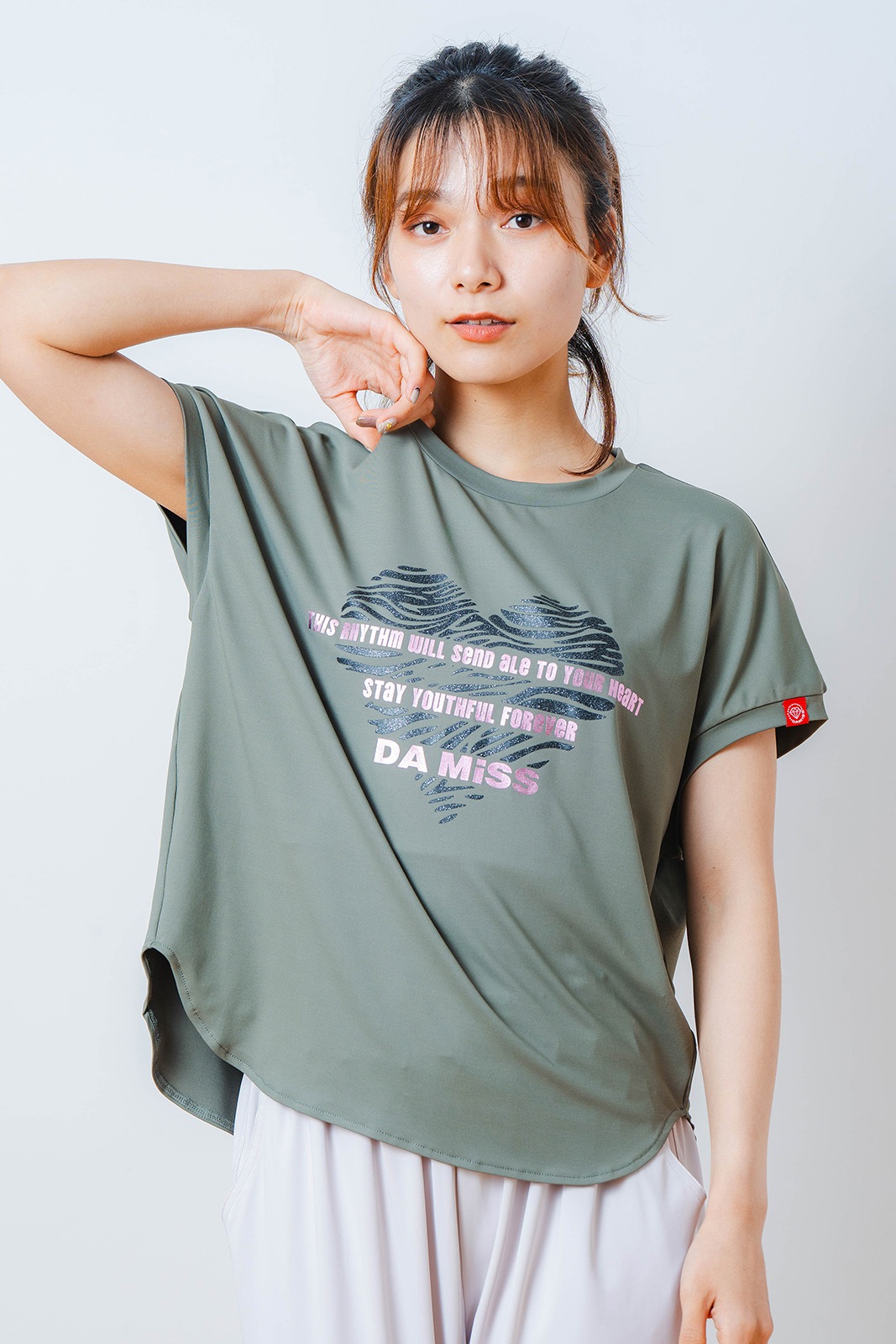 ハートゼブラ Tシャツ カーキ 1534-1615