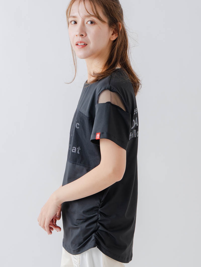 チュールデコTシャツ  ブラック  1634-1465