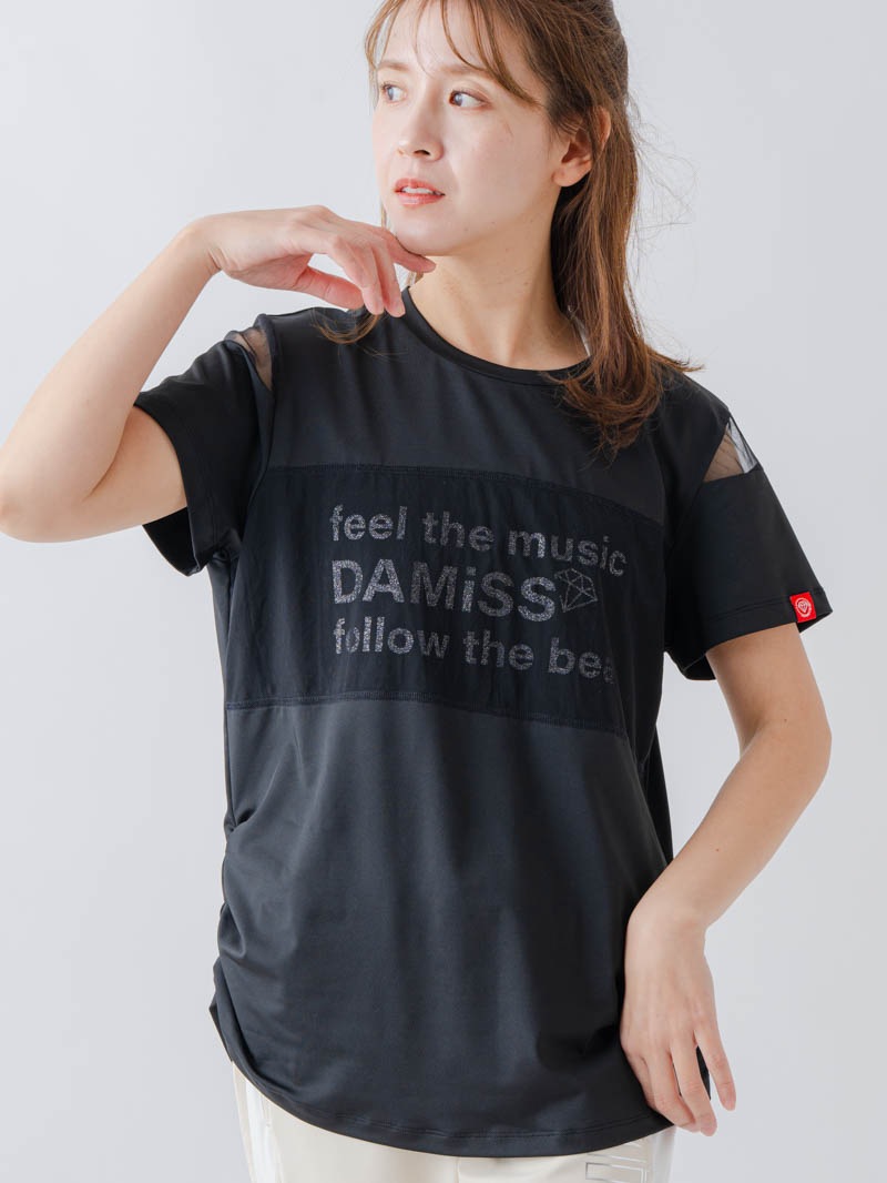 チュールデコTシャツ  ブラック  1634-1465
