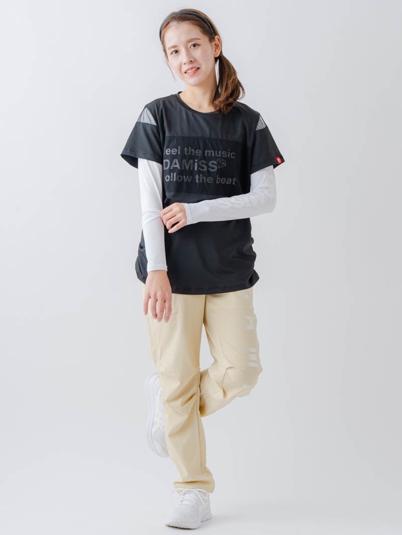 チュールデコTシャツ  ブラック  1634-1465