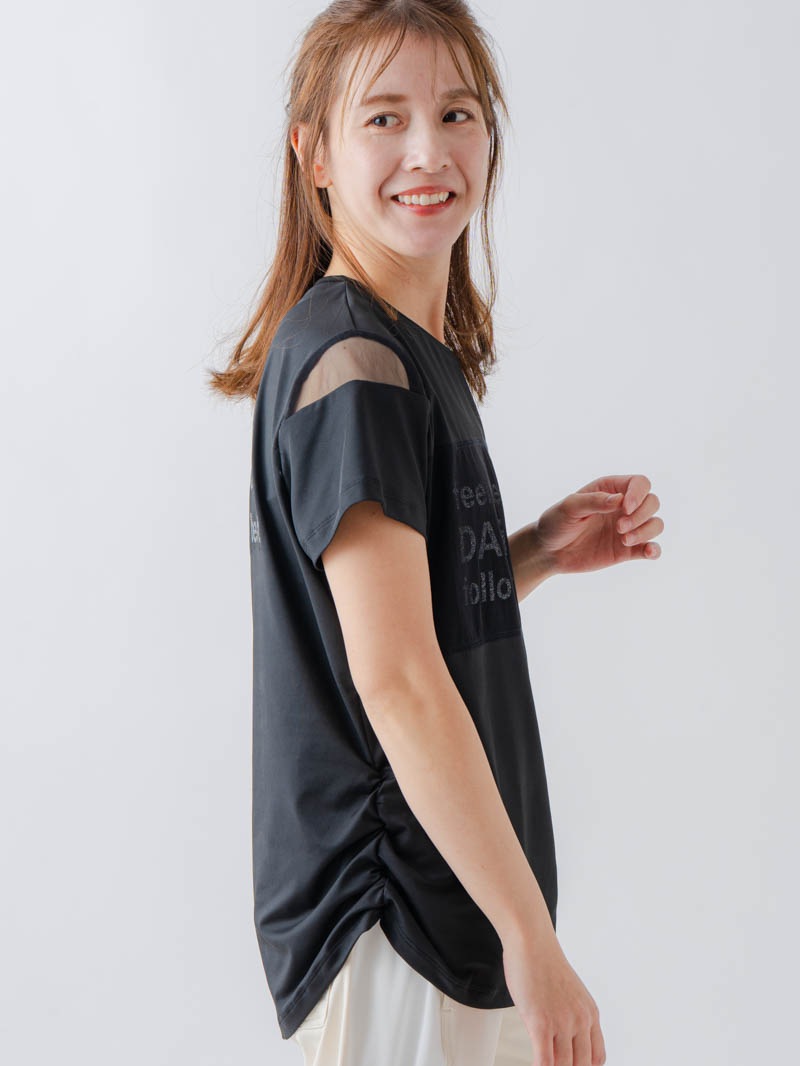 チュールデコTシャツ  ブラック  1634-1465