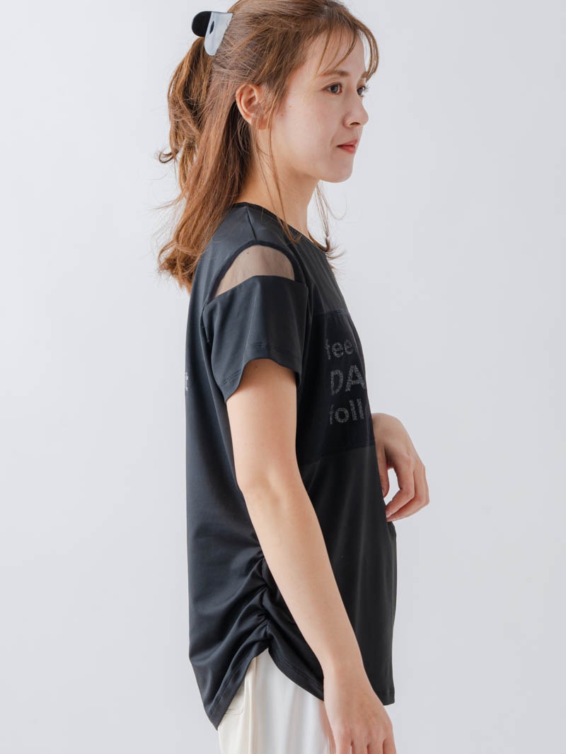 チュールデコTシャツ  ブラック  1634-1465