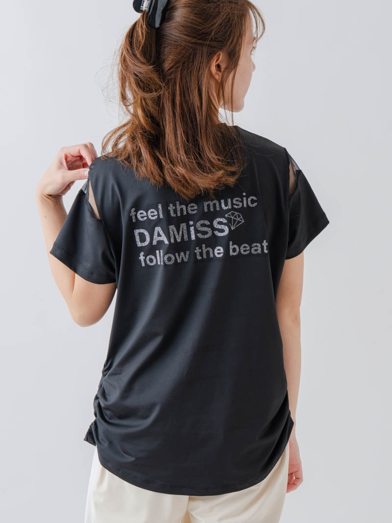 チュールデコTシャツ  ブラック  1634-1465