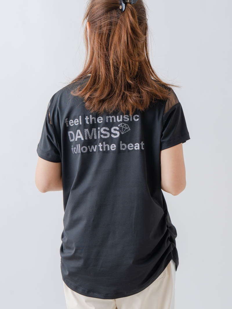 チュールデコTシャツ  ブラック  1634-1465