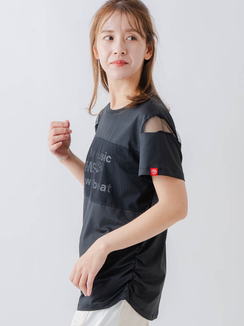 チュールデコTシャツ  ブラック  1634-1465
