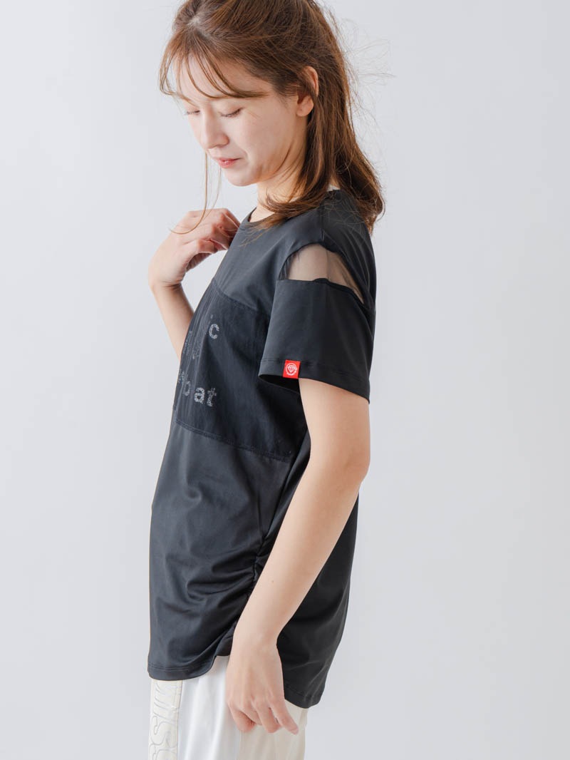 チュールデコTシャツ  ブラック  1634-1465