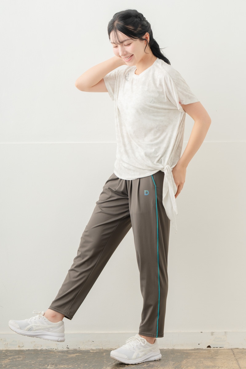 【先行割10％OFF】　カラーラインストレッチパンツ カーキブラウン 5632-1491【8/17まで】