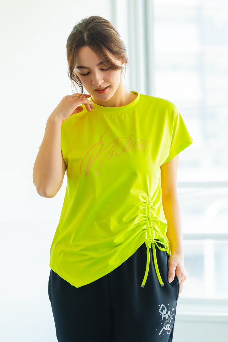 バックBigロゴTシャツ イエロー 1434-1605 | D SHOP 大人の女性が