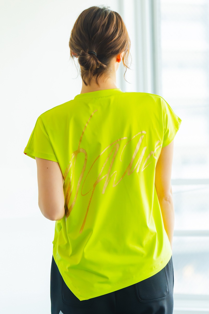 バックBigロゴTシャツ イエロー 1434-1605 | D SHOP 大人の女性が