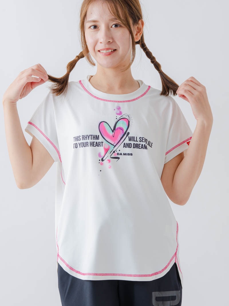 ペイントハートTシャツ  ホワイト  1634-1466