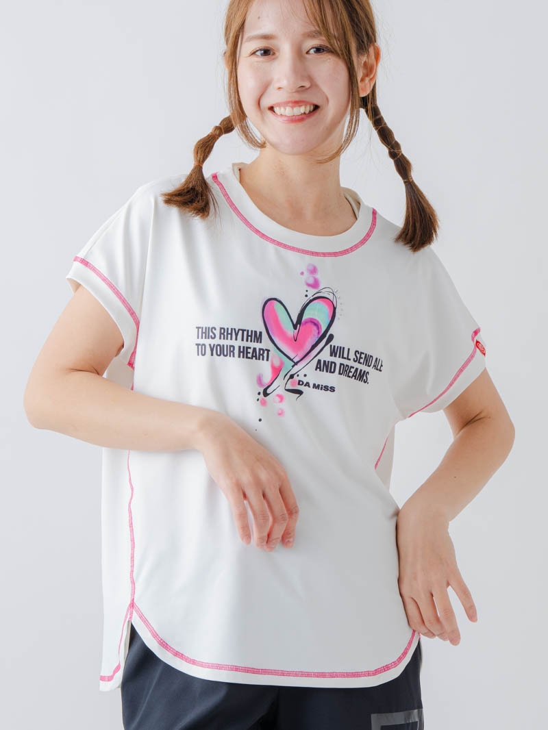 ペイントハートTシャツ  ホワイト  1634-1466