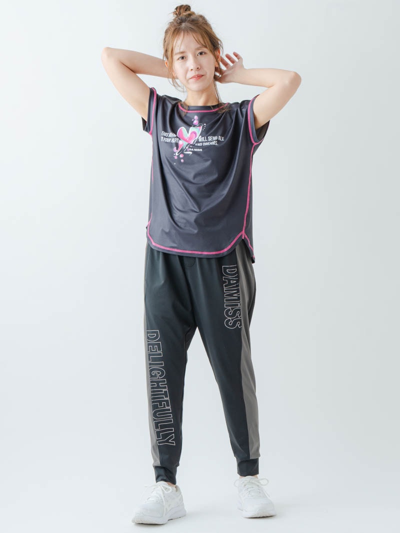 ペイントハートTシャツ  ブラック  1634-1466