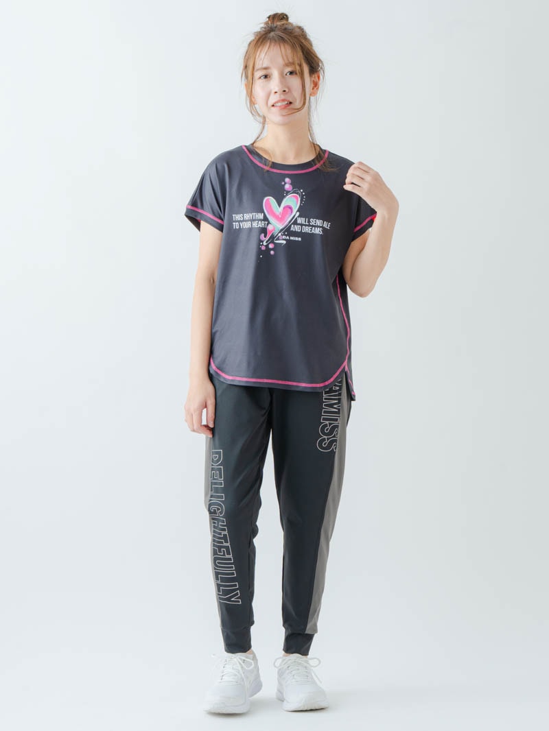 ペイントハートTシャツ  ブラック  1634-1466