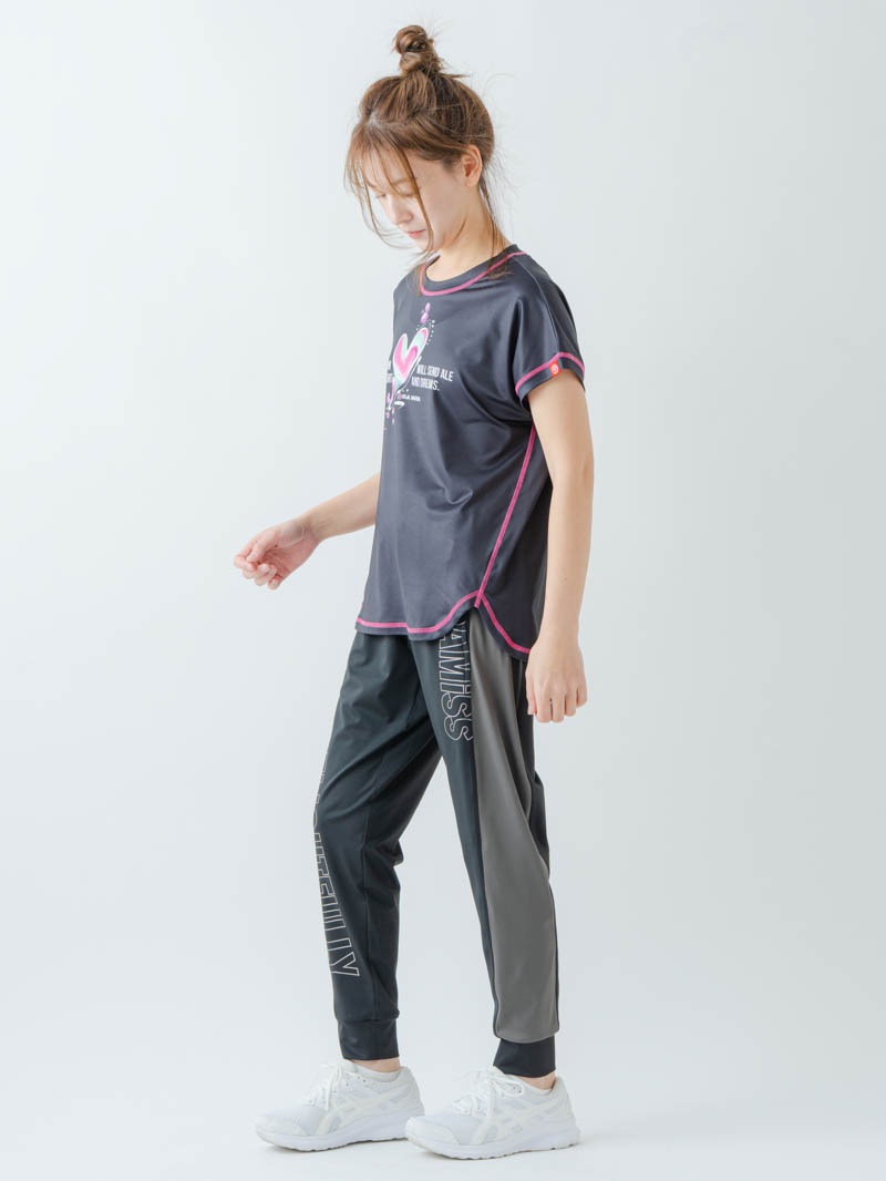 ペイントハートTシャツ  ブラック  1634-1466