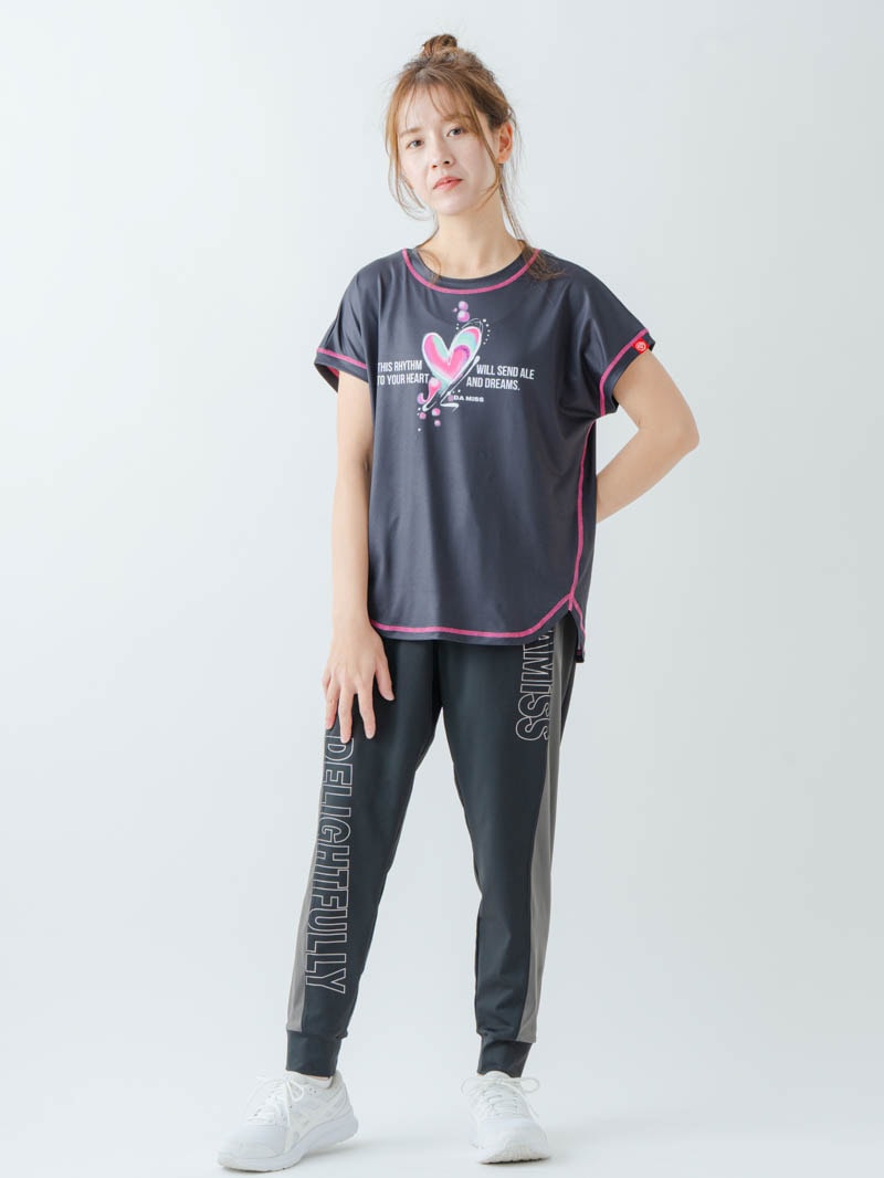 ペイントハートTシャツ  ブラック  1634-1466