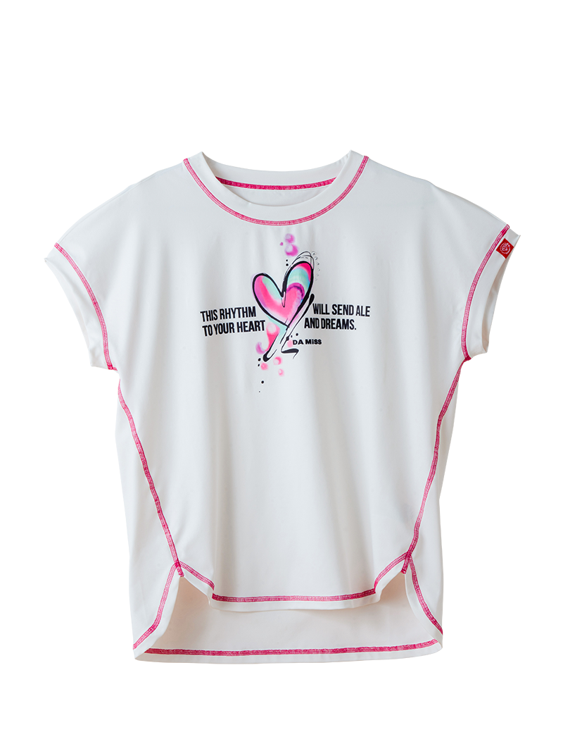 ペイントハートTシャツ  ブラック  1634-1466