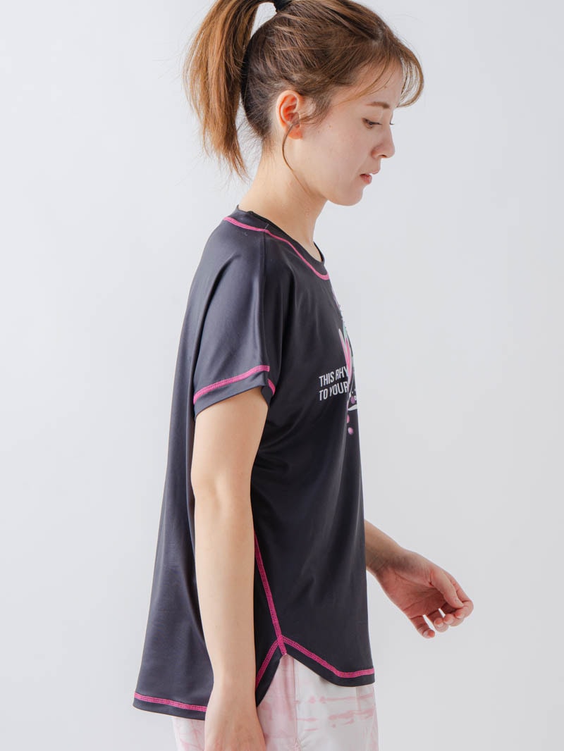 ペイントハートTシャツ  ブラック  1634-1466