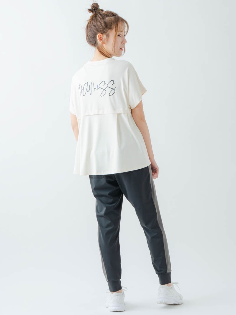 バックフレアヘムTシャツ  アイボリー  1634-1467