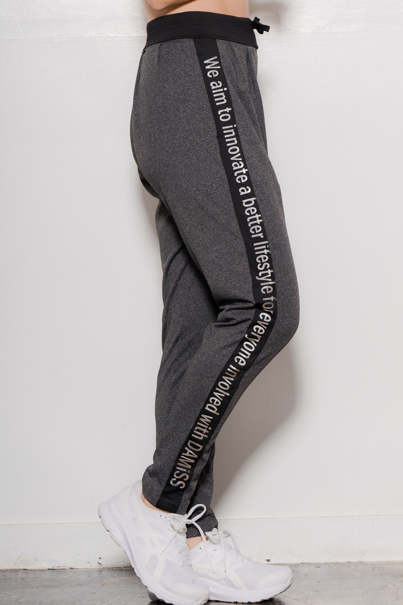 サイドロゴタックパンツ　杢ブラック　1432-1421