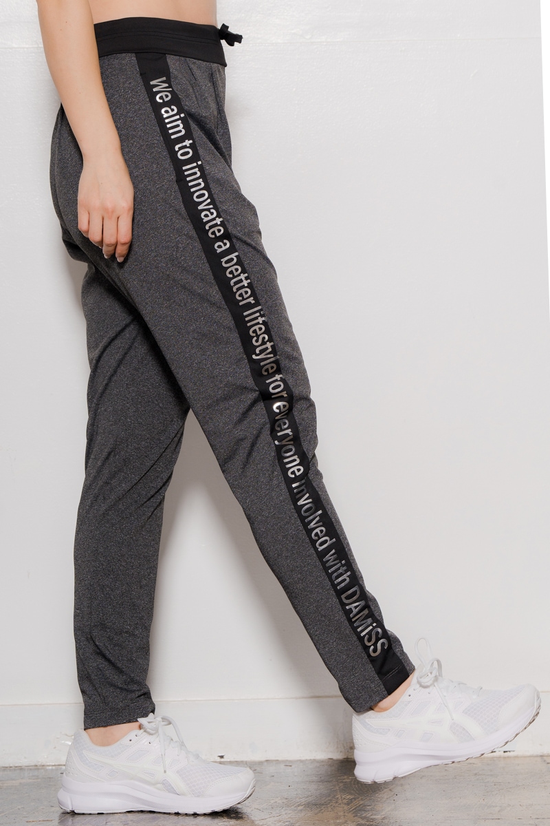 サイドロゴタックパンツ　杢ブラック　1432-1421