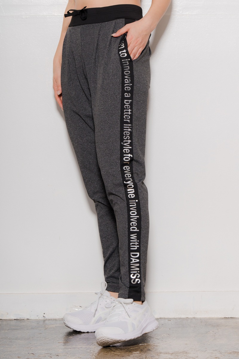 サイドロゴタックパンツ　杢ブラック　1432-1421