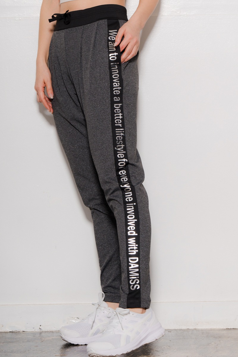 サイドロゴタックパンツ　杢ブラック　1432-1421