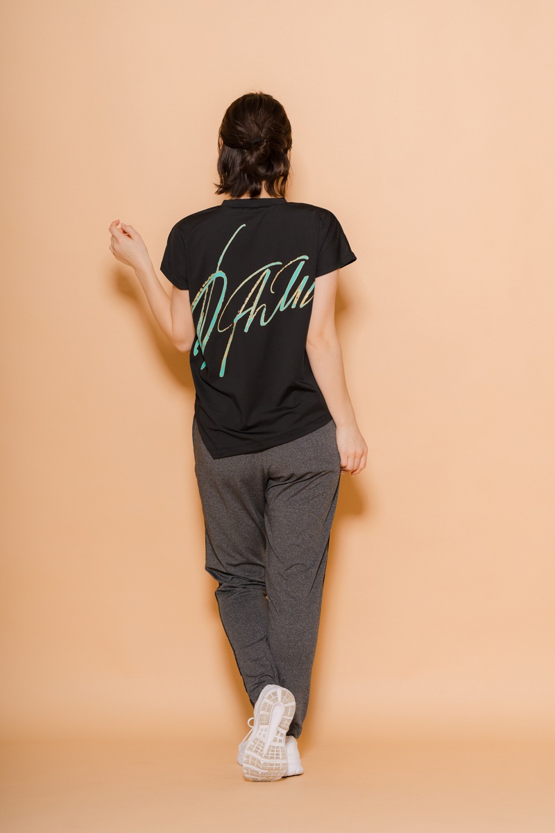 サイドロゴタックパンツ　杢ブラック　1432-1421