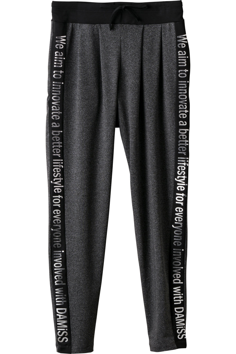 サイドロゴタックパンツ　杢ブラック　1432-1421