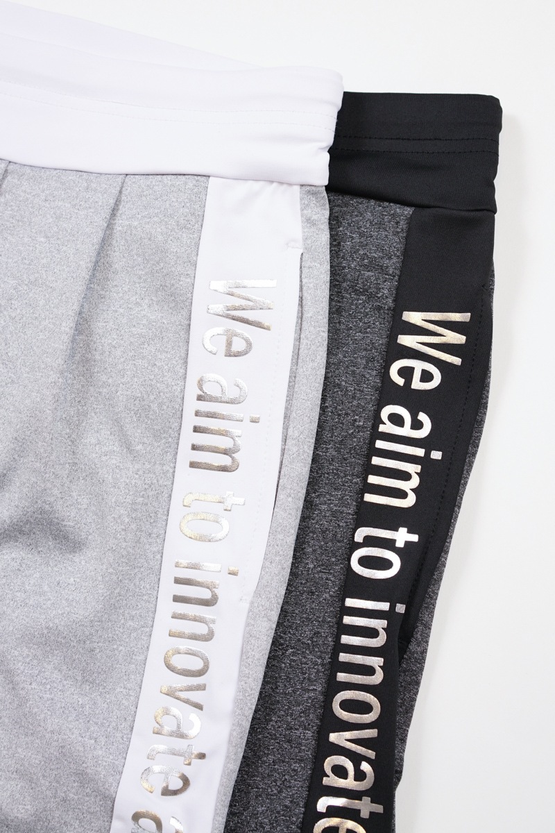 サイドロゴタックパンツ　杢ブラック　1432-1421